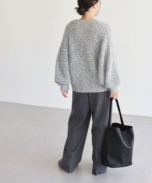 「quaranciel」 長袖ニット ONE SIZE ネイビー レディース_画像3