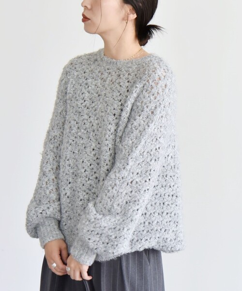 「quaranciel」 長袖ニット ONE SIZE ネイビー レディース_画像5