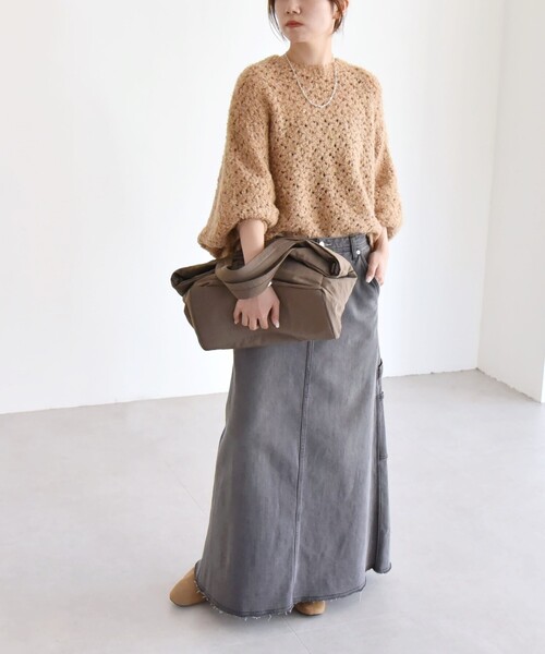 「quaranciel」 長袖ニット ONE SIZE ネイビー レディース_画像7