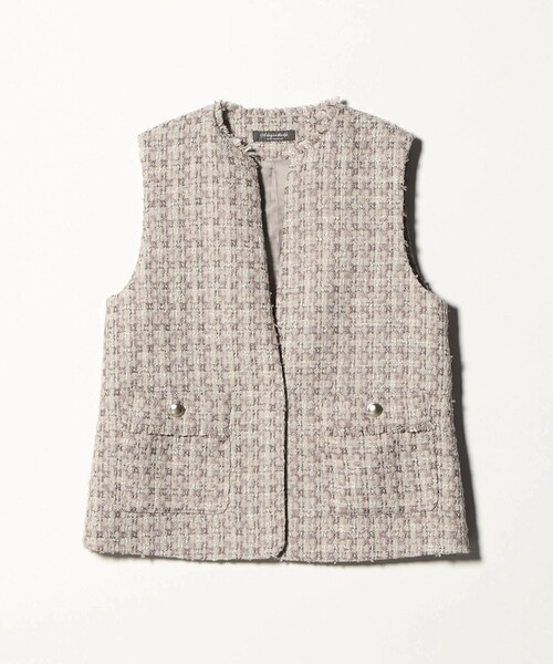 ella ツィードベスト Tuche ベスト ジレ Tuche/トゥシェ ハレの日style ミックスツイード