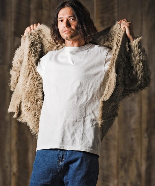 GLIMCLAP カーディガン mcg3773-Feather yarn Button less cardigan