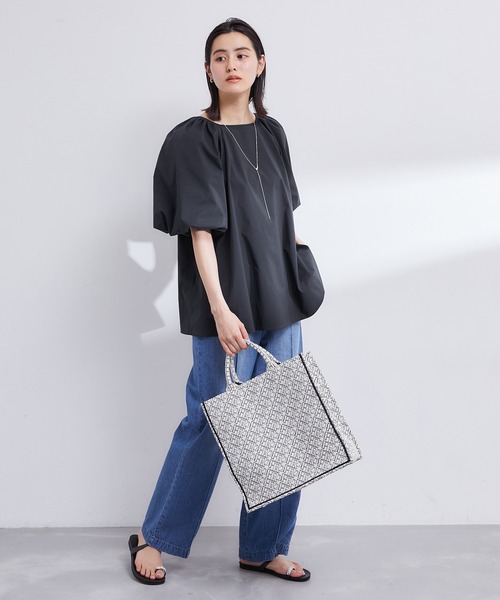 「ROPE'」 半袖ブラウス 38 ネイビー レディース_画像5