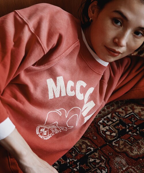 「Freada」 スウェットカットソー ONE SIZE レッド レディース_画像2