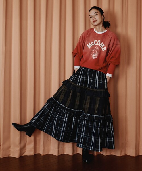 「Freada」 スウェットカットソー ONE SIZE レッド レディース_画像3