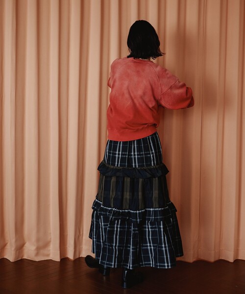 「Freada」 スウェットカットソー ONE SIZE レッド レディース_画像4