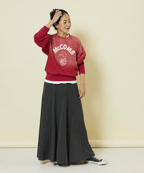 「Freada」 スウェットカットソー ONE SIZE レッド レディース_画像7