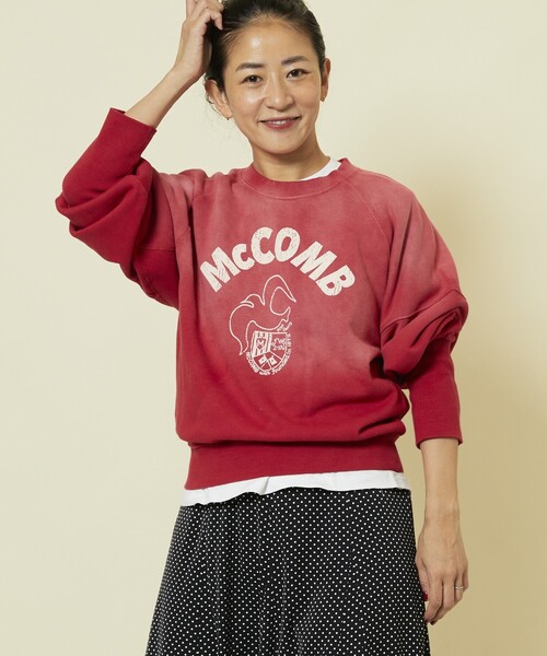 「Freada」 スウェットカットソー ONE SIZE レッド レディース_画像8