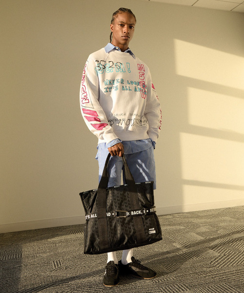 トートバッグ MSGM LG BOAT TOTE ボートトートブラックジャカード レディースの画像