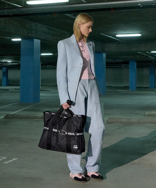 トートバッグ MSGM LG BOAT TOTE ボートトートブラックジャカード レディースの画像