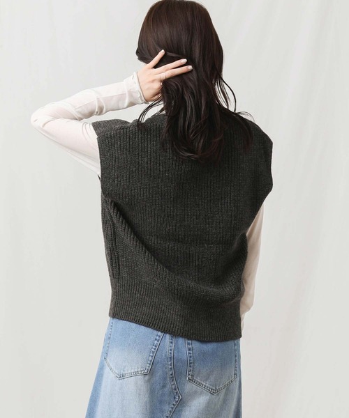 「Gready Brilliant」 「favori」ニットベスト 38 チャコールグレー レディース_画像3