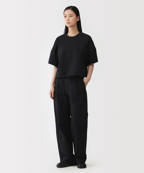LPFG ウィメンズ オールオーバー 半袖モックネックシャツ新品 MUJI Labo ブラウス シャツ 半袖 「MUJI Labo」婦人 和紙混バスケット