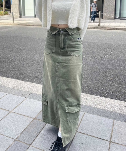 「SPIGA」 デニムスカート MEDIUM グリーン レディース_画像2