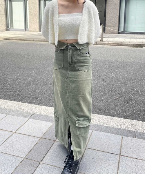 「SPIGA」 デニムスカート MEDIUM グリーン レディース_画像3