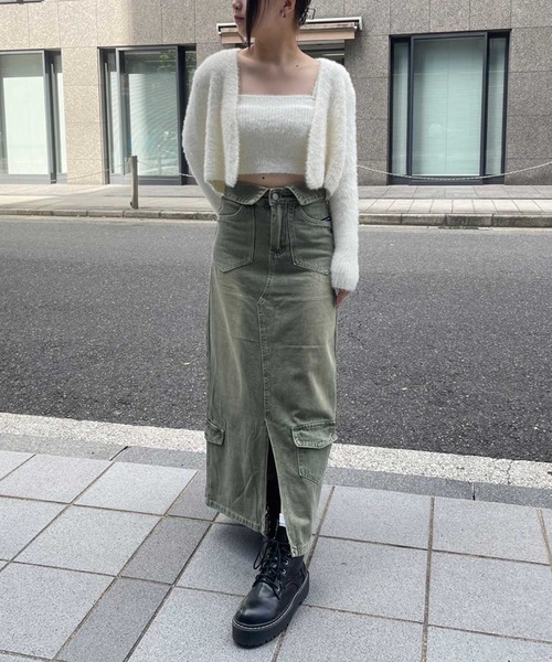 「SPIGA」 デニムスカート MEDIUM グリーン レディース_画像5