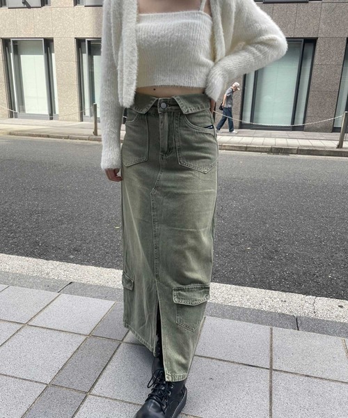 「SPIGA」 デニムスカート MEDIUM グリーン レディース_画像7