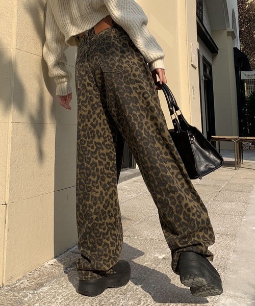 「MEMECLE」 デニムパンツ S ブラウン レディース_画像4