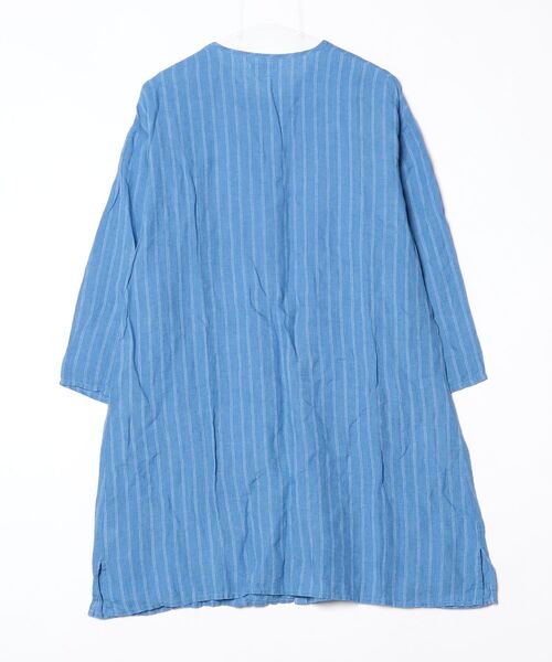 「fog linen work」 長袖ワンピース - ブルー レディース_画像2