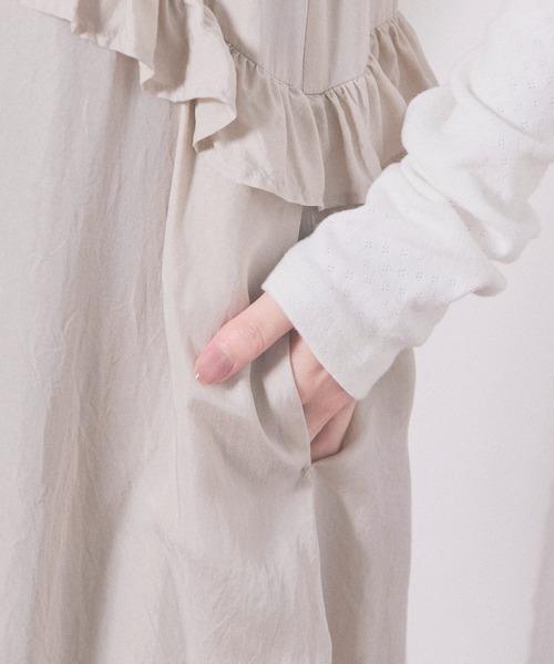 未使用タグ付 fig Ｌondon リネン刺繍襟アウター pansy 2.8万 fig London（フィグロンドン） ワンピース Cu/C twill onepiece