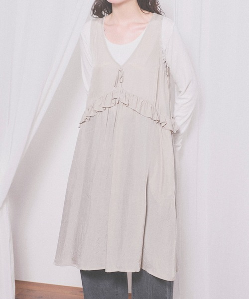 未使用タグ付 fig Ｌondon リネン刺繍襟アウター pansy 2.8万 fig London（フィグロンドン） ワンピース Cu/C twill onepiece