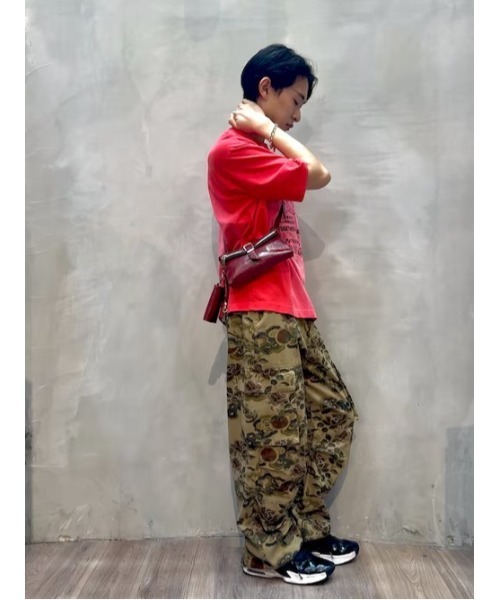 Desigual デシグアル 総柄パンツ ボトムス ボタニカル ワイドパンツ L Desigual（デシグアル） ジーンズ ボタニカル カモ 総柄 カーゴパンツ