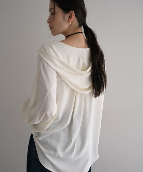 「andme」 「alma design」長袖シャツ M ダークブラウン レディース_画像3