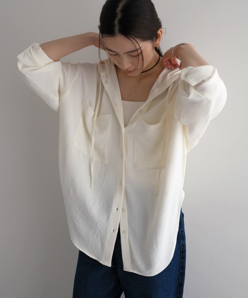 「andme」 「alma design」長袖シャツ M ダークブラウン レディース_画像5
