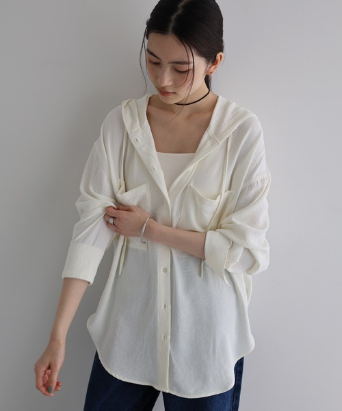 「andme」 「alma design」長袖シャツ M ダークブラウン レディース_画像7