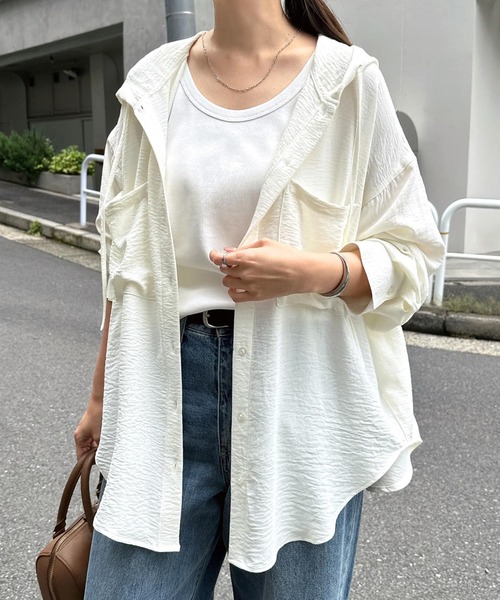「andme」 「alma design」長袖シャツ M ダークブラウン レディース_画像9