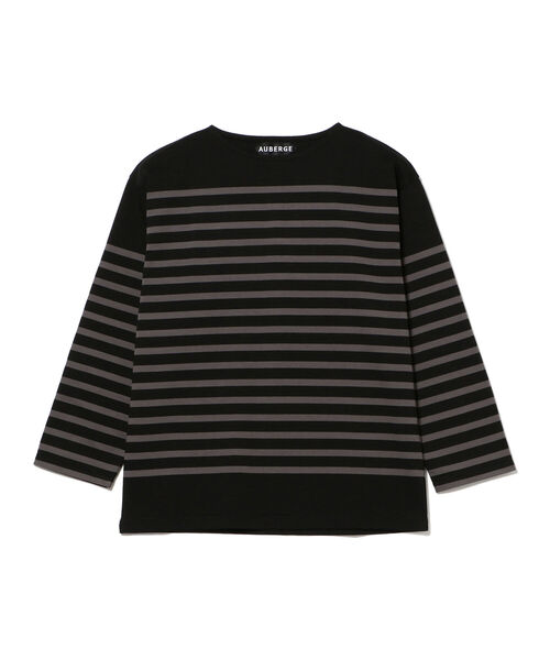 I*x様 AUBERGE　CAMELIA　ボーダーシャツ 44【AUBERGE / オ-ベルジュ】CAMELIA ポケット付ボーダー半袖Tシャツ