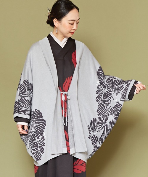カーディガン 「カヤ」銀杏狩りニット羽織 レディース カヤ】銀杏狩りニット羽織 グレー - ファッション通販 MAGASEEK(マガシーク)