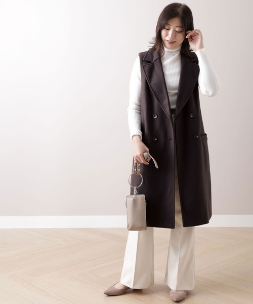 BELLUNA PLUS（ベルーナプラス） ベスト ジレ ウール調素材ロングジレ