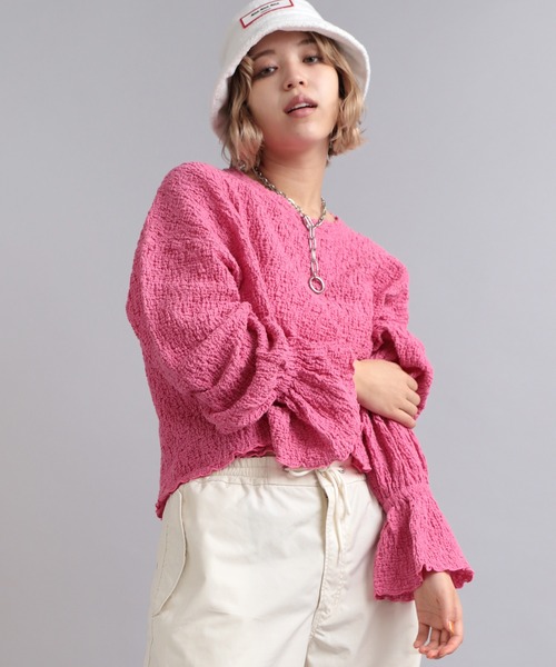 tシャツ M2014 シャーリングショート丈プルオーバー レディース RNA tシャツ M2014 シャーリングショート丈プルオーバー