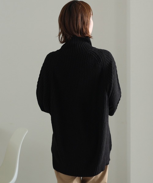 ElegChic ニット セーター ケーブル片畔編みセーター レディース