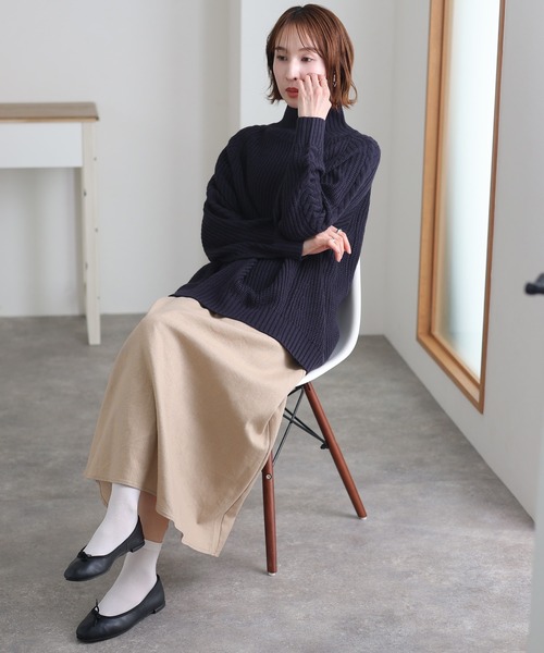 ニット セーター ケーブル片畔編みセーター レディース ElegChic ニット セーター ケーブル片畔編みセーター レディース