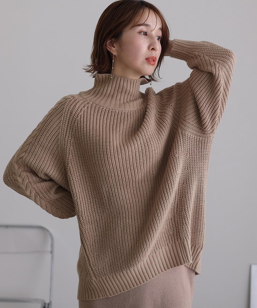 ニット セーター ケーブル片畔編みセーター レディース ElegChic ニット セーター ケーブル片畔編みセーター レディース