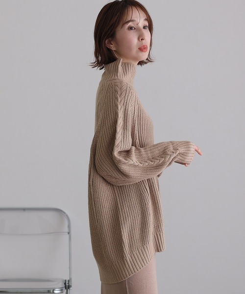 ニット セーター ケーブル片畔編みセーター レディース ElegChic ニット セーター ケーブル片畔編みセーター レディース