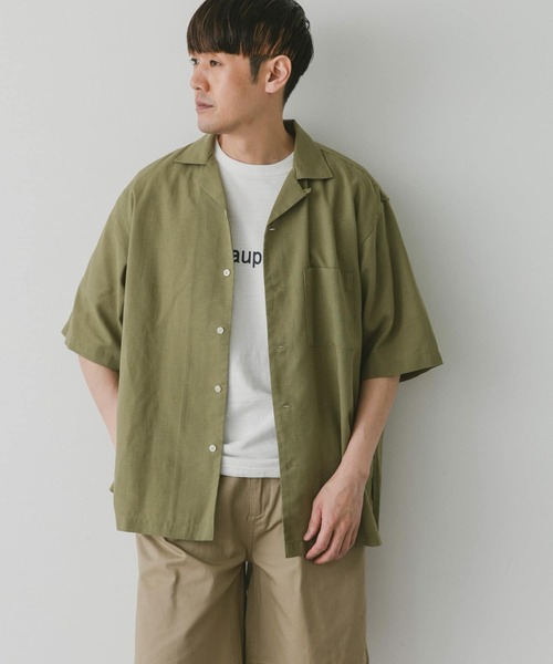 URBAN RESEARCH サックス　高機能リネン長袖シャツ URBAN RESEARCH DOORS シャツ 「UR TECH 高機能リネン」高機能