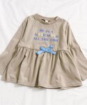 tシャツ ロゴ・ハート・花柄ペプラムチュニック...の詳細画像3