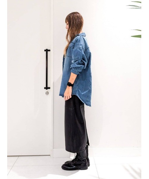 BACK NUMBER ブラウス シャツ 「BACK NUMBER」フラップポケットデニム
