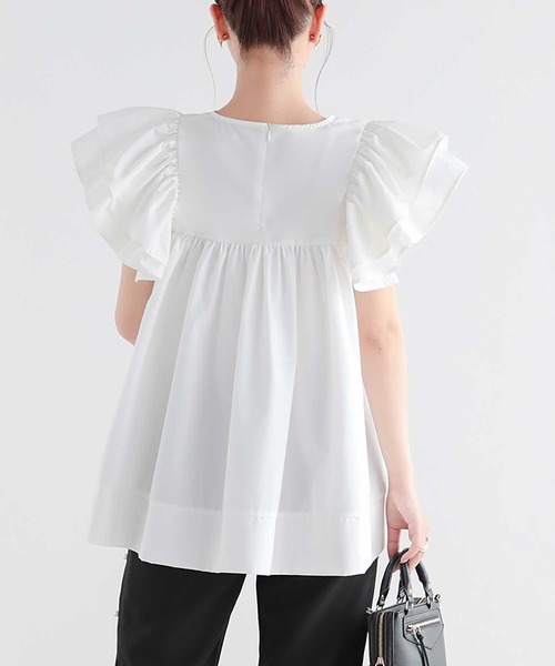 fitmore　 フィットモア　ポップアップ限定 ブラウス fitmore フィットモア チュールレースフリルブラウス POPUP限定