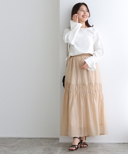 美品✨ pheeta Billi シャーリングギャザースカート 定価3.4万 Pierrot（ピエロ） ロング スカート シャーリングギャザースカート