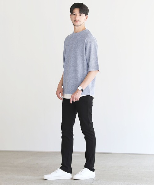 パンツ sure サマーハイテンションストレートパンツ(吸汗速乾・美脚パンツ