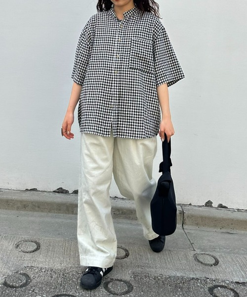 CIAOPANIC TYPY シャツ ウォッシャブルリネンレーヨン半袖バンド