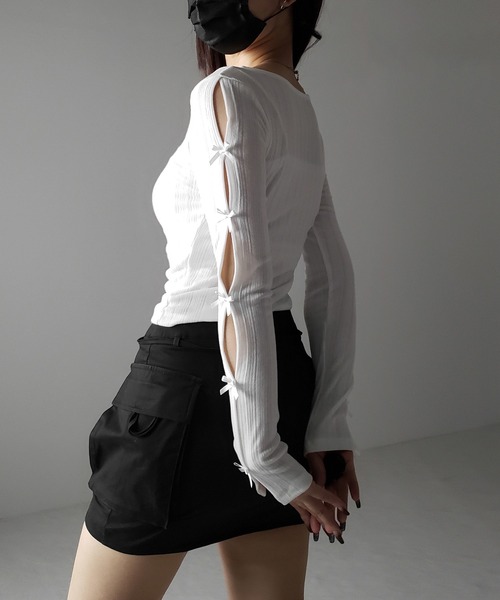 me+em select（ミームセレクト） tシャツ 「 2color 」ミニリボン