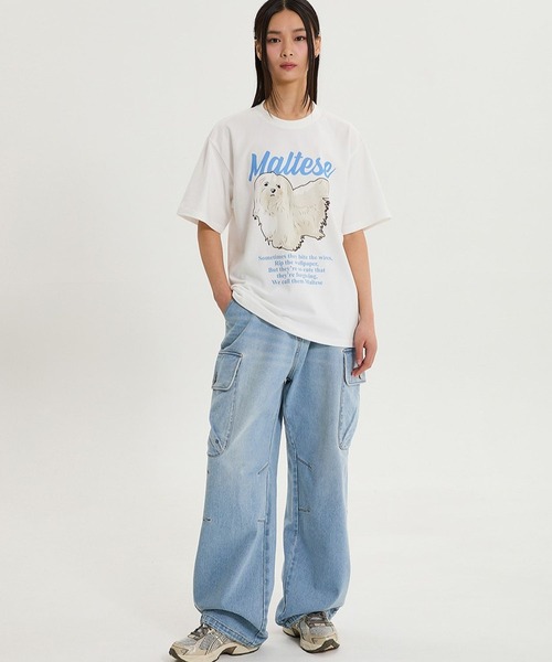 WaiKei tシャツ 「UNISEX」Wai Kei／マルチーズイラストT メンズ