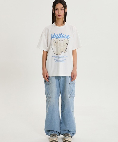 WaiKei tシャツ 「UNISEX」Wai Kei／マルチーズイラストT メンズ