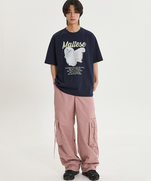 【WAI KEI】★男女兼用★マルチーズ雲メッシュジャージTシャツ WaiKei tシャツ 「UNISEX」Wai Kei/マルチーズイラストT メンズ