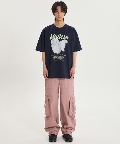 【WAI KEI】兼用★ペインティングマルティーズスウェットシャツ WaiKei tシャツ 「UNISEX」Wai Kei／マルチーズイラストT メンズ