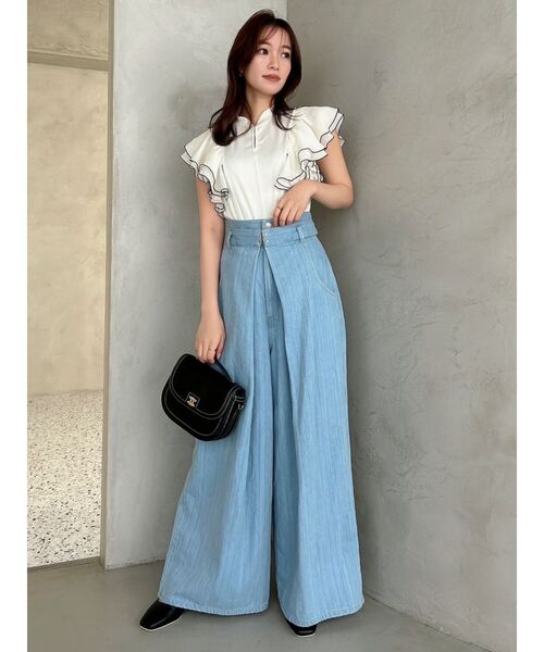 doorzo　tumugu デニム　コクーンワイドパンツ　デニム カジュアルすぎない美シルエット】SALE30％｜チムニーデニム