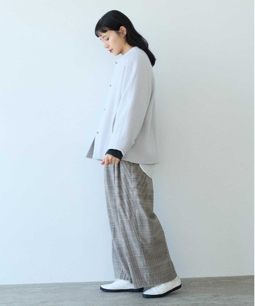 yuni ジャケット ノーカラージャケット super110 綾2重織ボトルネック